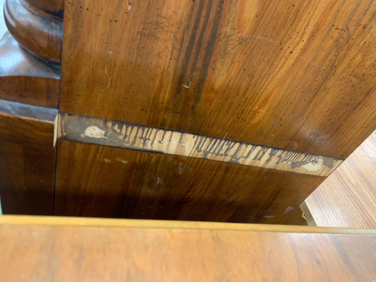 Solid Wood Tallboy Dresser With Bronze Handles