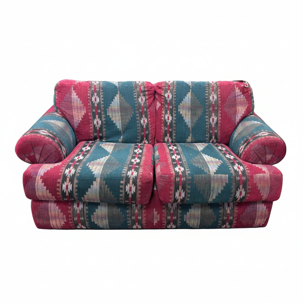 Vintage Tribal Patterned Loveseat