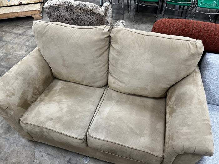 Beige Upholstered Loveseat