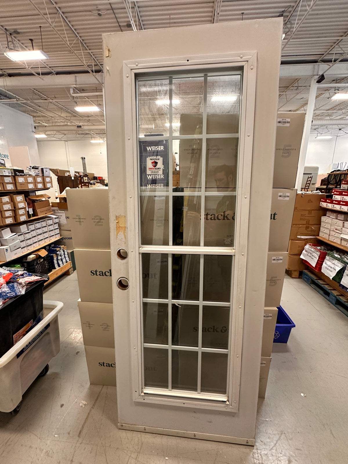 18 panel glass door 29.5"W x 79"H