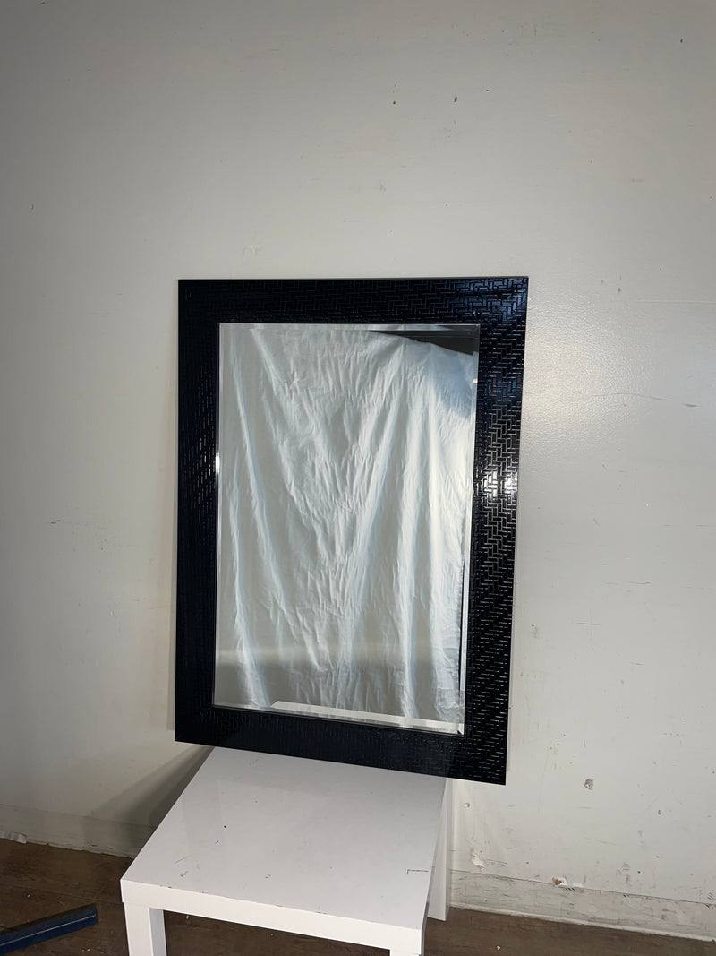Textured Black Framed Mirror