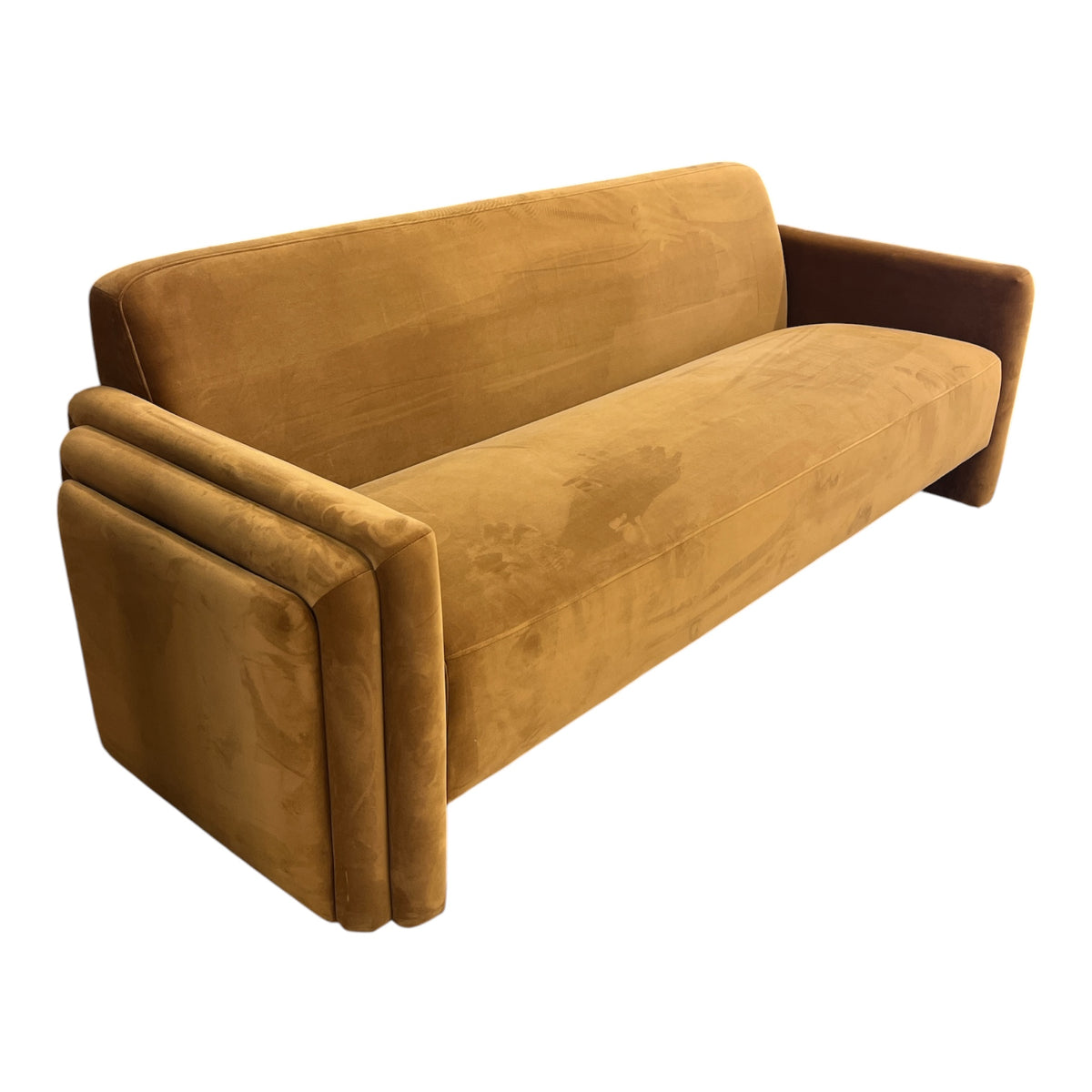 Contemporary Burnt Umber Upholstered Loveseat Sofa