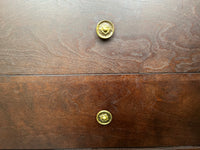 Dark Cherry 6 Drawer Dresser with Brass Hardware