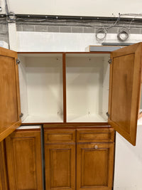 9 Pc Maple Color Kitchen Cabinet Set