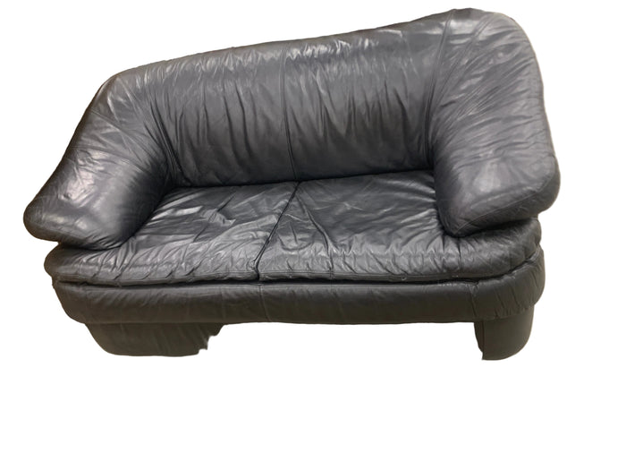 Black Leather Love Seat