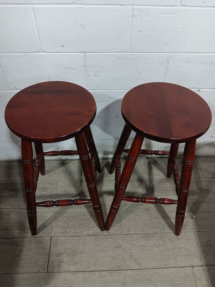 Cherry Wood Bar Stools - Set of 2
