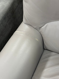 Light Grey 3-Seater Leather Sofa