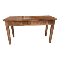 Contemporary Wood Console Table w/ Fluted Dual Drawers