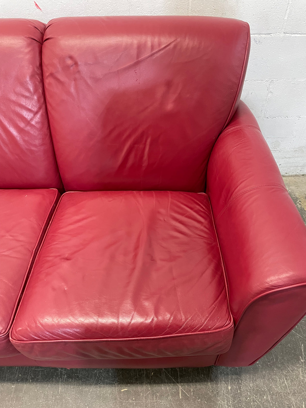 Three Seater Sofa in Red