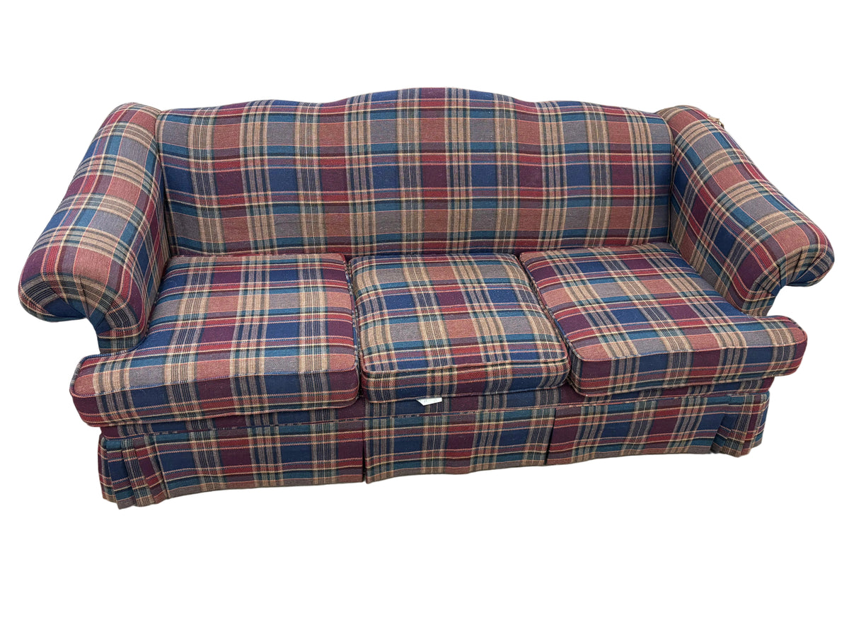 Red and Blue Plaid Couch