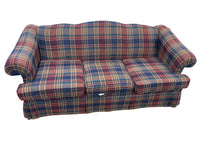 Red and Blue Plaid Couch