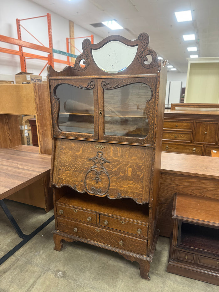 Antique Solid Wood Secretary Cabinet