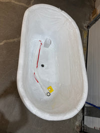 54 In. Wide White Acrylic Freestanding Soaking Bathtub