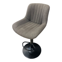 Adjustable Grey Upholstered Barstools (Set of 2)