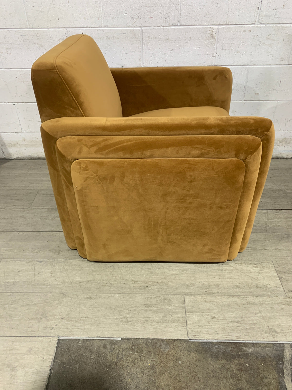 Brown Velvet Armchair