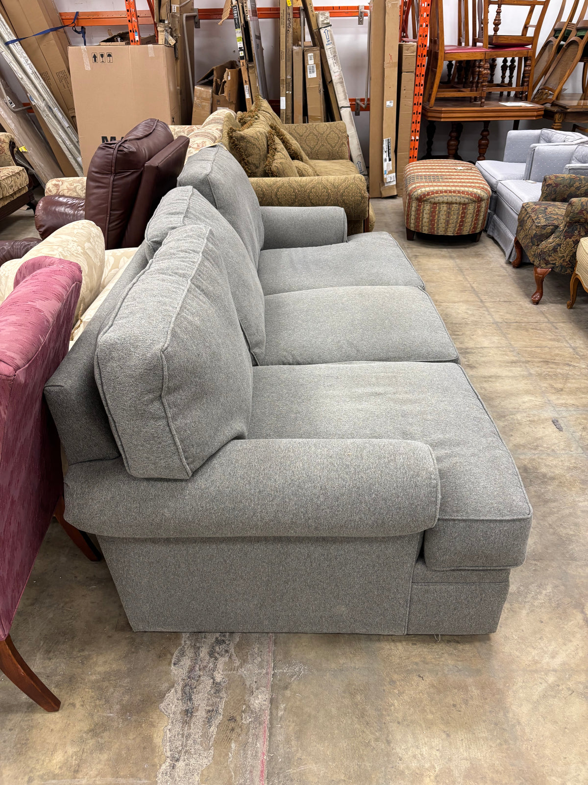 Traditional Grey 3-Seater Sofa