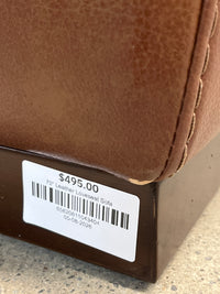 70" Brown Leather Loveseat Sofa