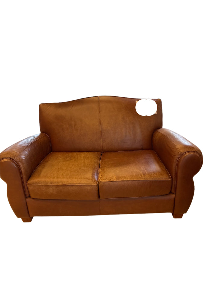 Thomasville Brown Leather Loveseat