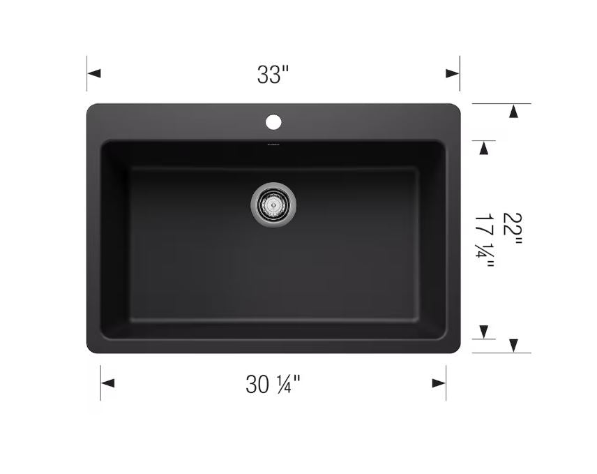 Blanco 33" Super Single Bowl Drop-In/Undermount Kitchen Sink (As is)