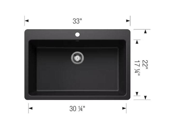 Blanco 33" Super Single Bowl Drop-In/Undermount Kitchen Sink (As is)