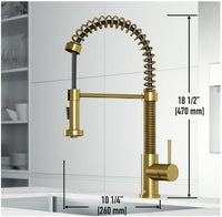 VIGO Edison Single-Handle Pull-Down Sprayer Kitchen Faucet (Gold)