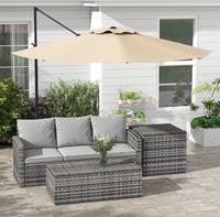 Outsunny Cantilever Patio Umbrella (Khaki)