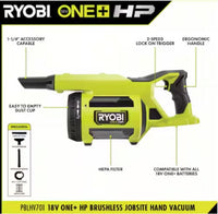 RYOBI 18V ONE+ HP Brushless Cordless Jobsite Hand Vacuum (Tool Only)