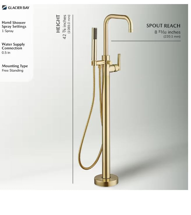 Glacier Bay Kaylyn 1-Handle Freestanding Floor Mount Faucet