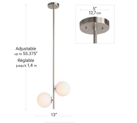 Elisot 2- Light Brushed Nickel Pendant