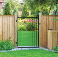 Nuvo Iron Benitoite Profile Iron Center Point Fence Gate Black