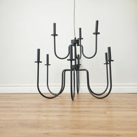 Double-Tier 9-Light Chandelier in Iron Black (44704-LWU)