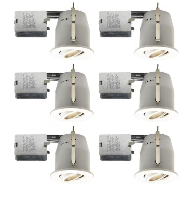 Nextlite 4 In. Gimbal Par20 White Recessed Kit (6-Pack)