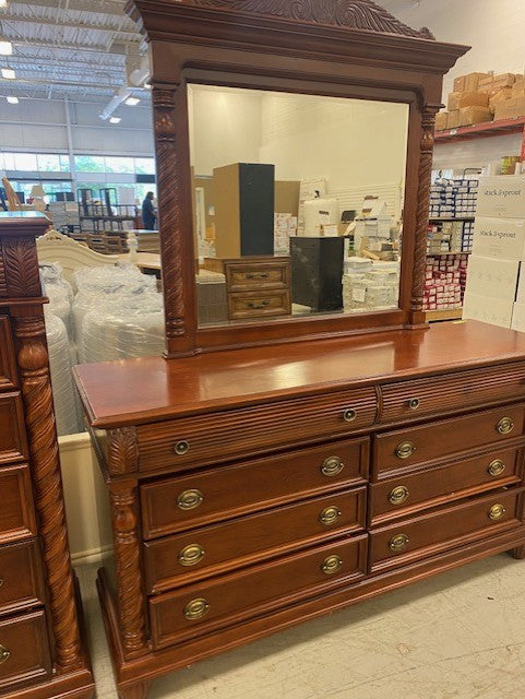Traditional Wooden Dresser with Mirror