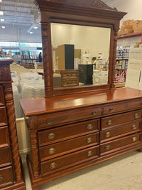 Traditional Wooden Dresser with Mirror