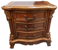 Traditional Old-World Style 3 Drawer Nightstand