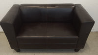 Brown Leather Loveseat