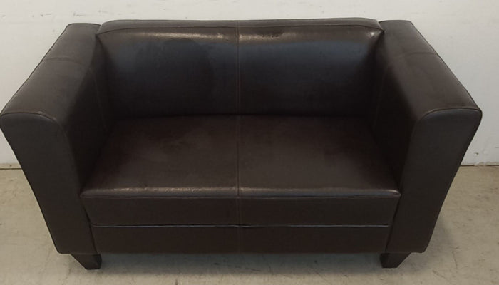 Brown Leather Loveseat