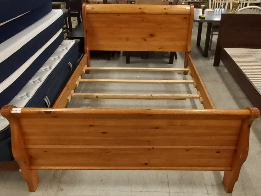 59-Inch Brown Wooden Bedframe