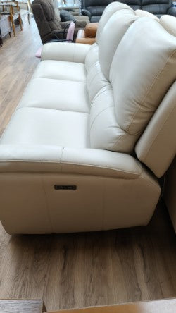 Top Grain Leather Three Seater Power Recliner Sofa