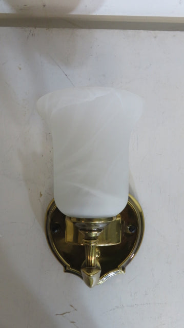 Gold Wall Light Fixture with Glass Shade