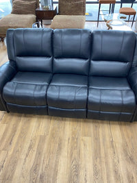 3-Seater Santa Fe Manual Black Recliner Sofa