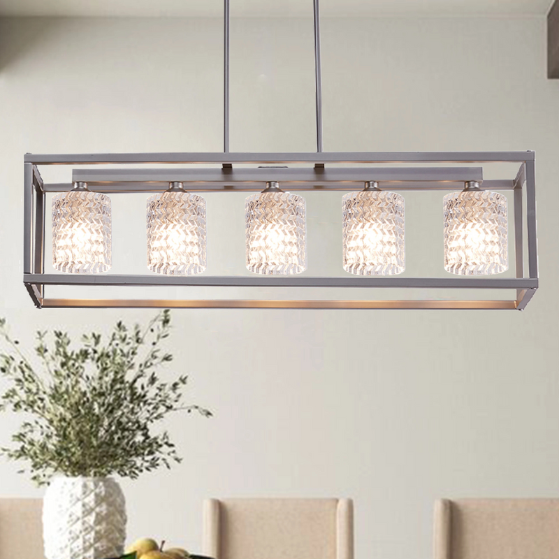 Crystal Kitchen 5-Light Pendant in Silver