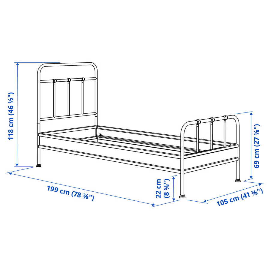 White Metal Bed Frame - Single / Twin
