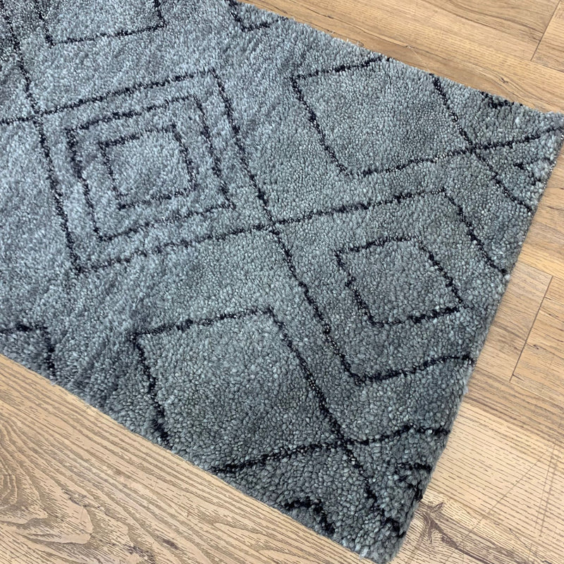 2x3-ft Wool Area Rug - Katabia Grey & Black