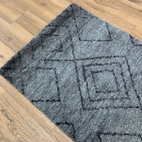 2x3-ft Wool Area Rug - Katabia Grey & Black