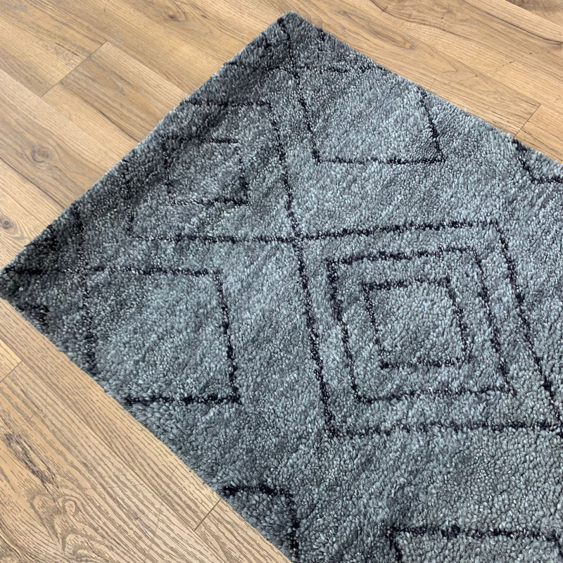 2x3-ft Wool Area Rug - Katabia Grey & Black