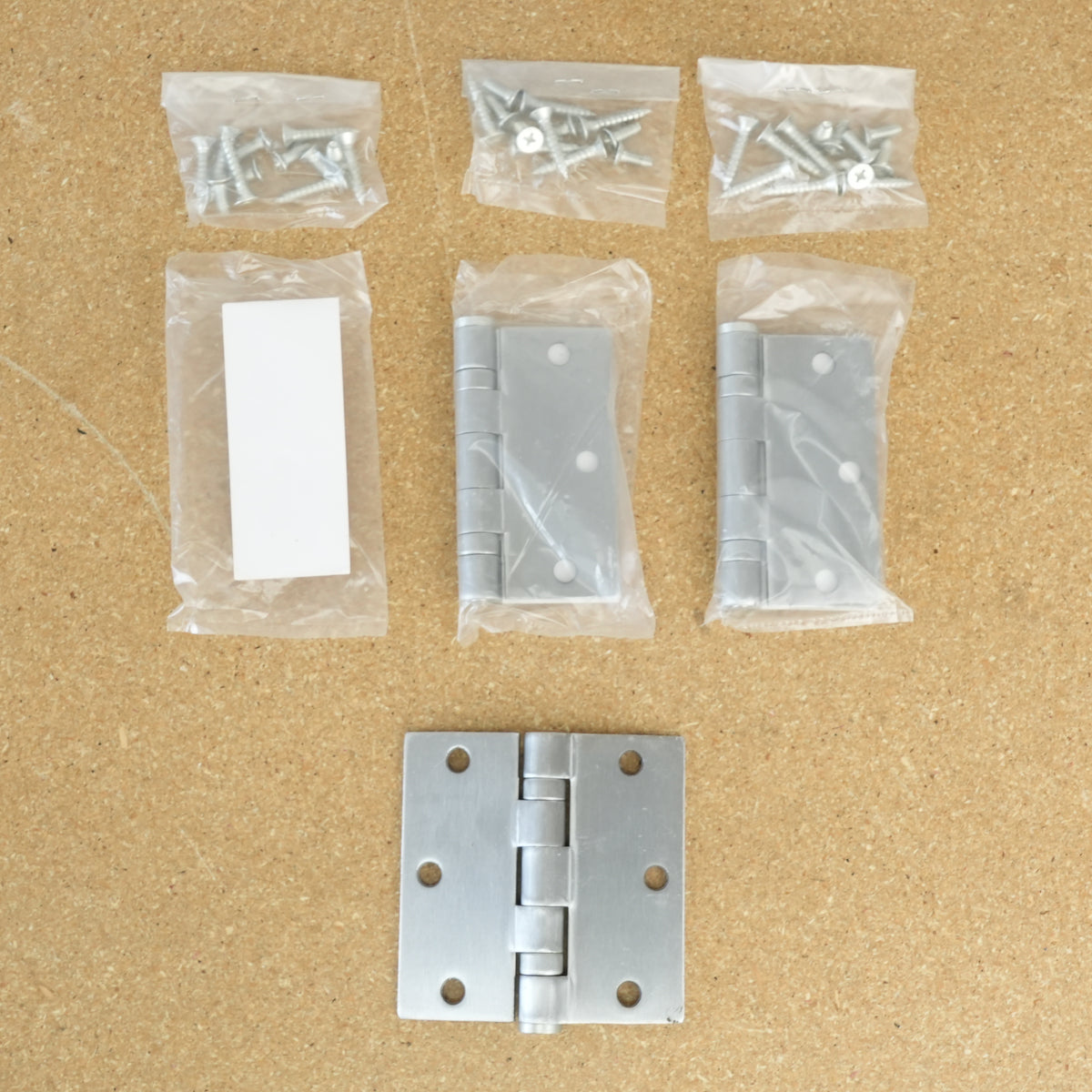 3.5x3.5-inch Standard Door Hinges in Brushed Chrome (Set of 3) MHBB79