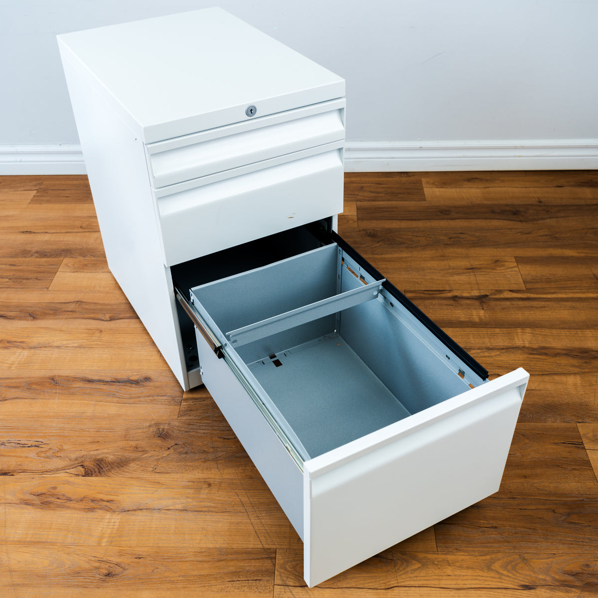 3-Drawer Mobile Steel Pedestal File Cabinet