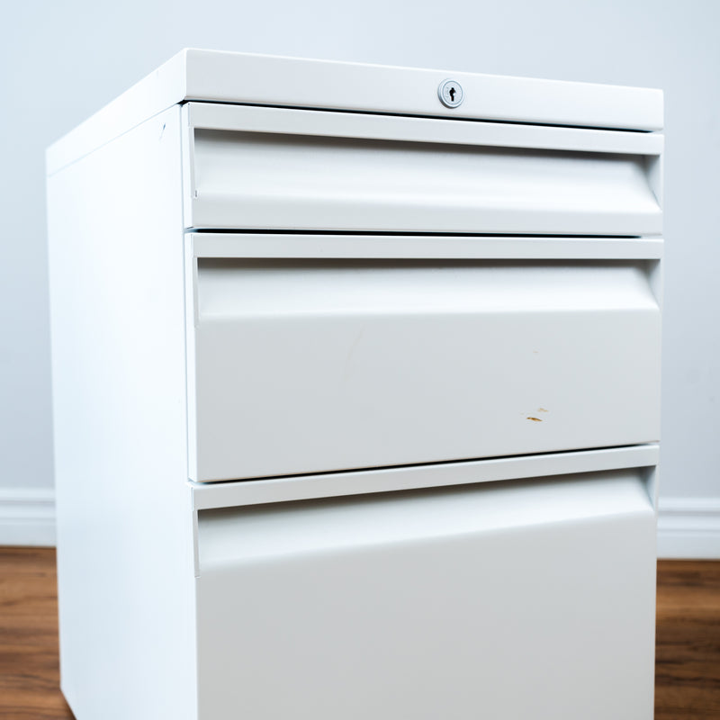 3-Drawer Mobile Steel Pedestal File Cabinet