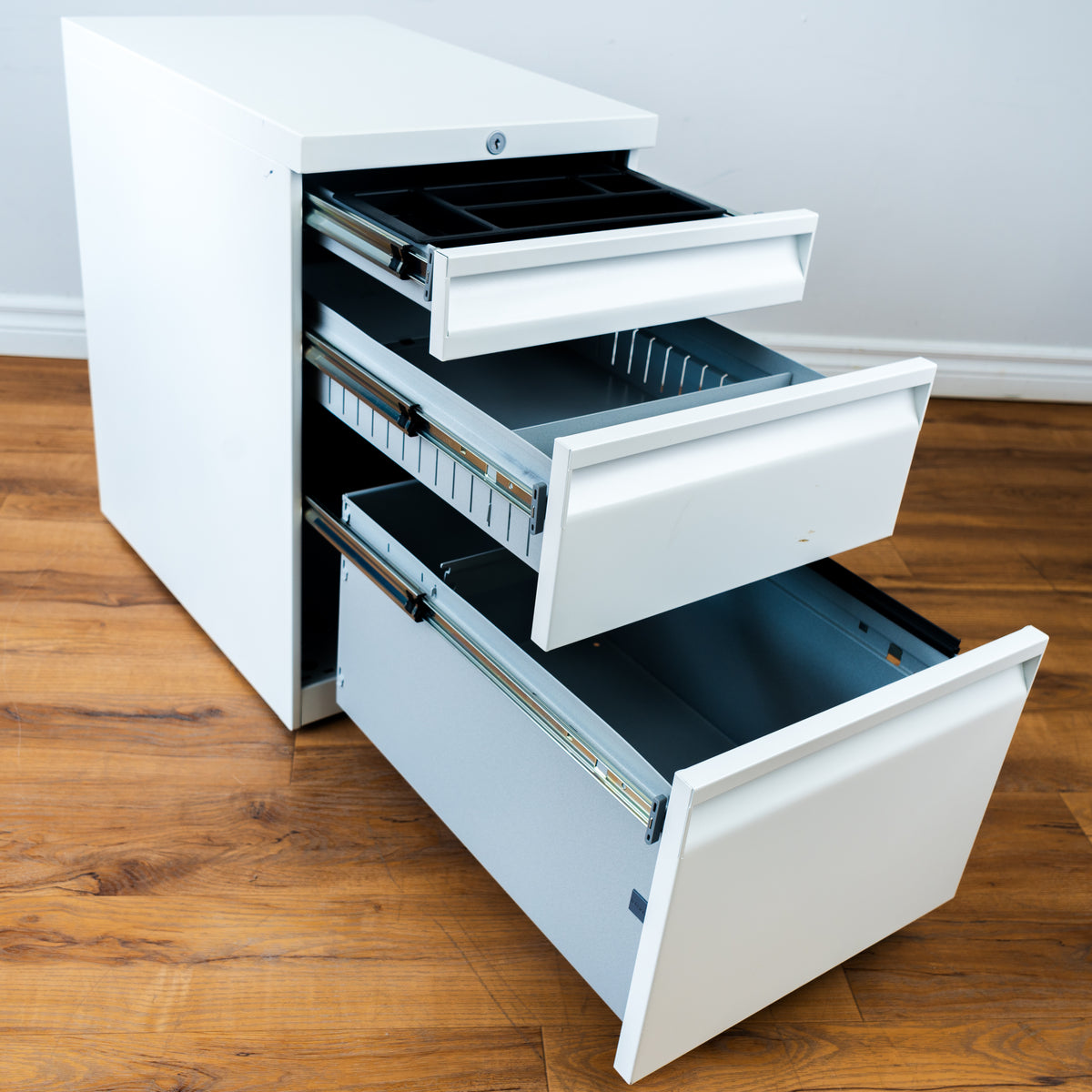 3-Drawer Mobile Steel Pedestal File Cabinet